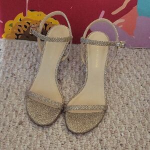 Stuart Weitzman Glittering Gold Heels